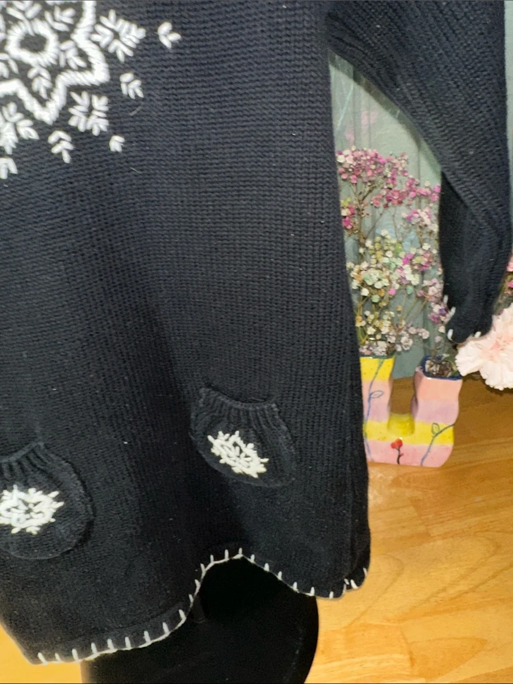 Maggie & Zoe Girls' Hooded Knit Dress in Charcoal Gray